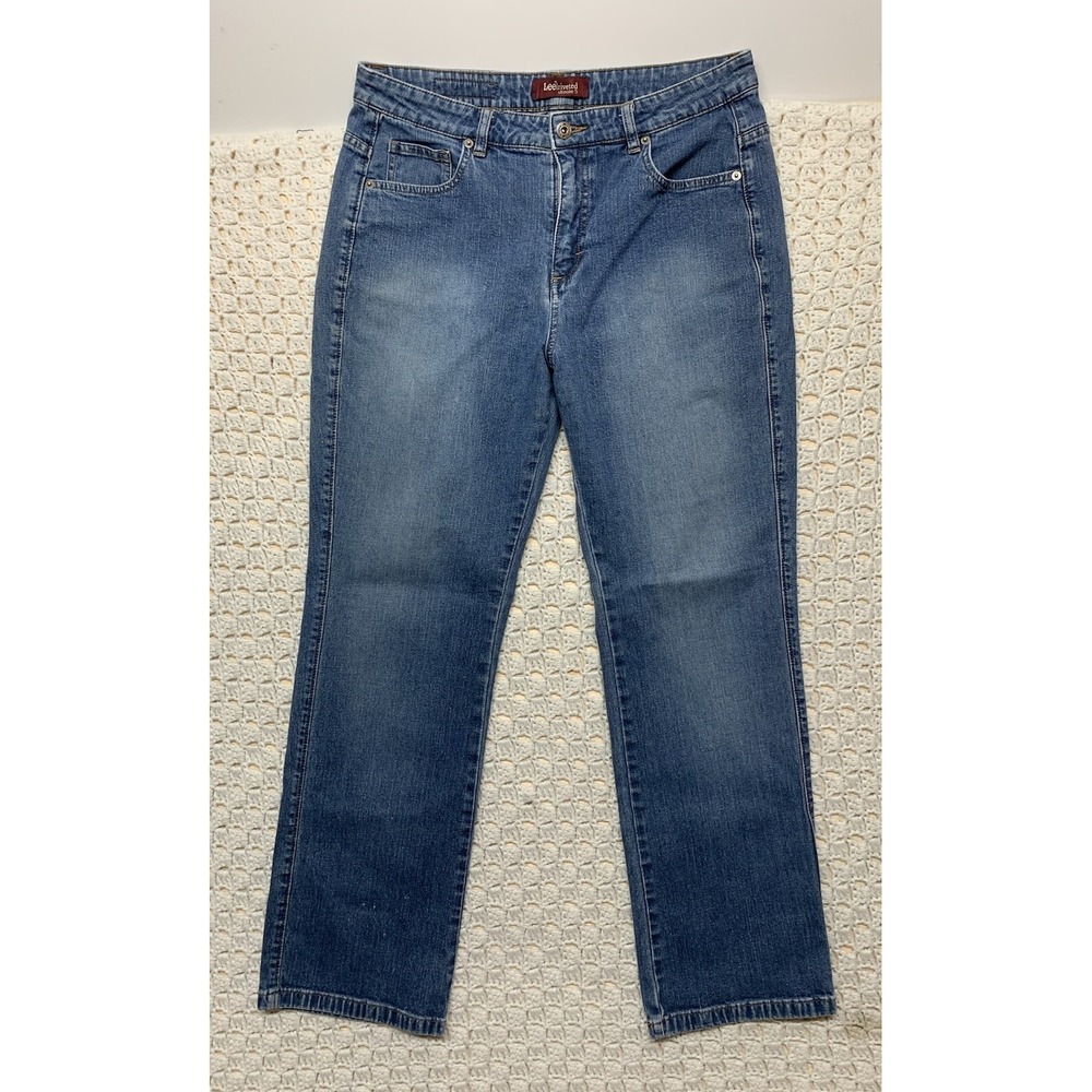 Vtg Lee Riveted Ultimate 5 Jeans Women 14M Straight High Rise Blue Denim W32 L30